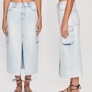 NEW Pistola McKayla Denim Cargo Midi Skirt 27 Parasol